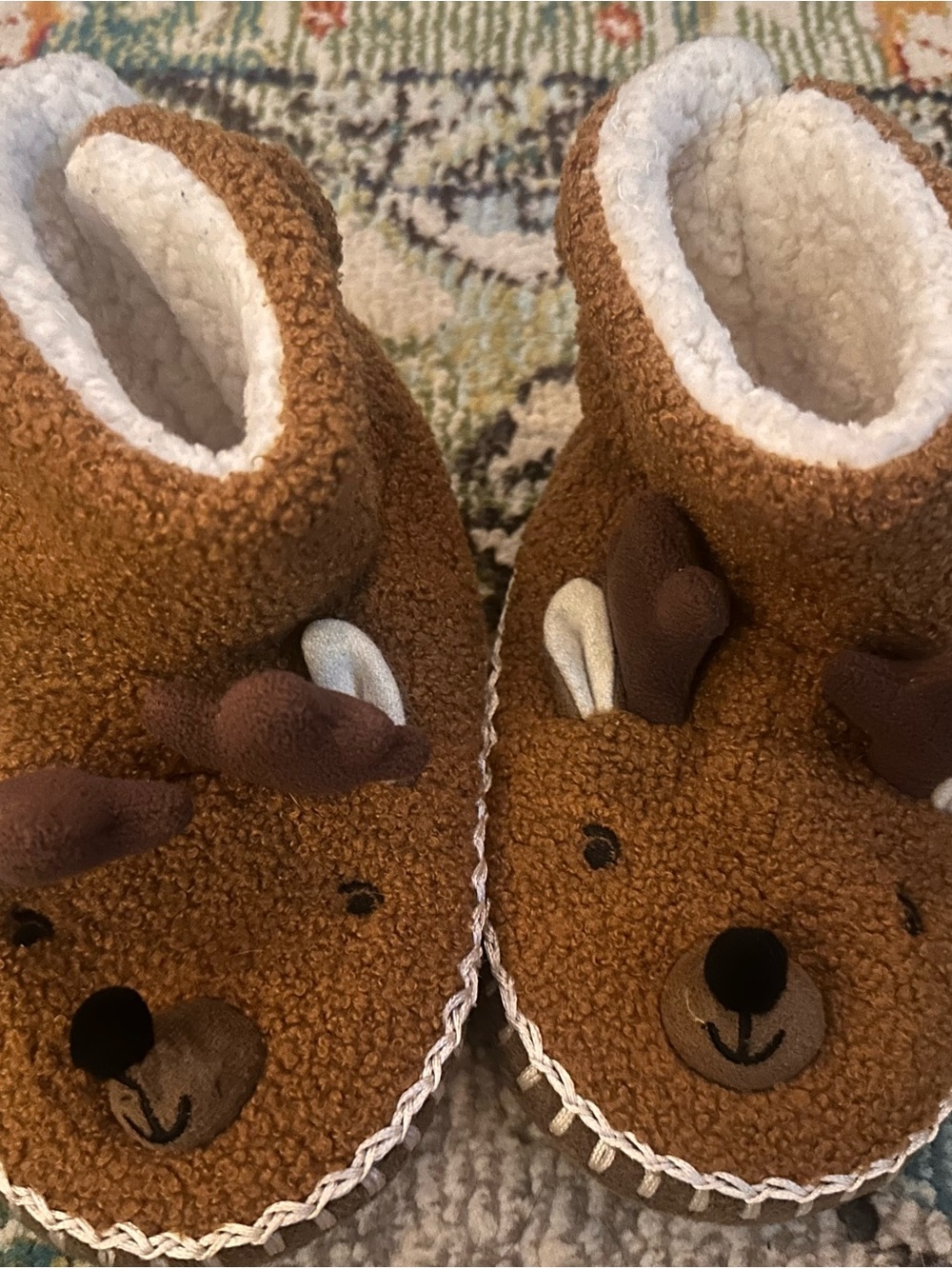 Hanna Andersson Brown reindeer Kids One-Piece Footies
